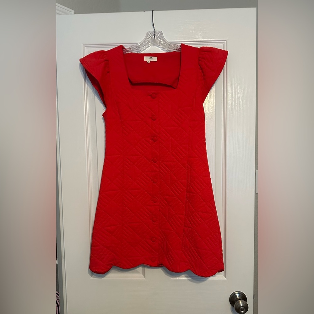 entro Red Quilted Mini Dress